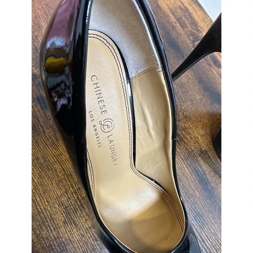 Chinese Laundry Black Patent Platform Pumps Stiletto Heel Elegant Classy Size 11 - Picture 11 of 15